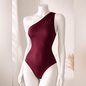 Lenny Niemeyer Jambo One Shoulder One Piece Burgundy M Luxury Resort Vacation